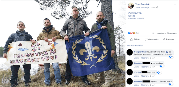 Le CVA 66 a également repéré Carrillo sur un cliché posté sur Facebook par Yvan Benedetti, le leader du groupe, aux côtés de deux autres militants