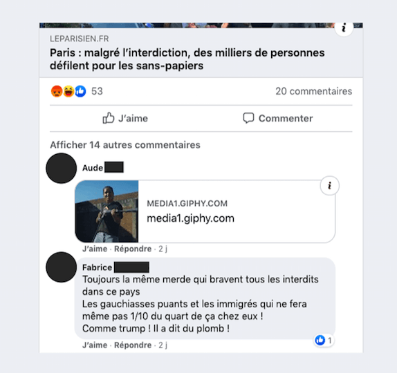 Le commentaire en question non modifié