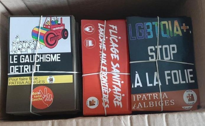 Des militants d’extrême droite de Patria albiges maculent les murs d'Albi de messages pro Eric Zemmour mais aussi anti-LGBTQI.