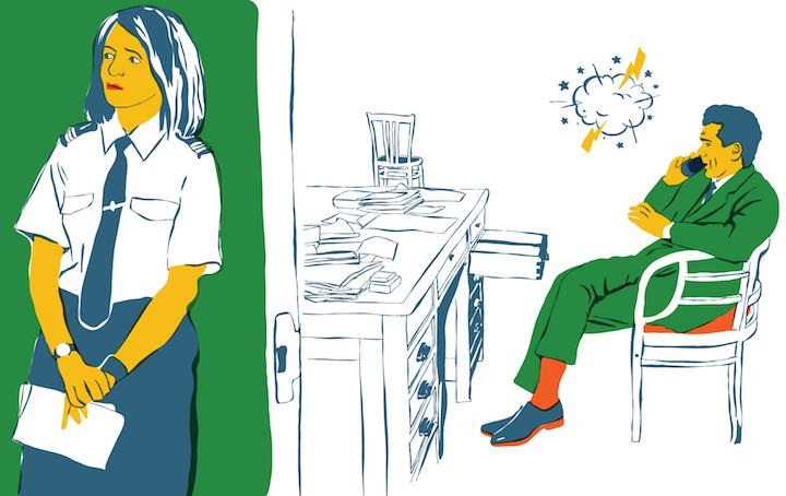 En octobre 2019, Nadia entend son supérieur au téléphone dire qu'il souhaite se débarrasser d’elle