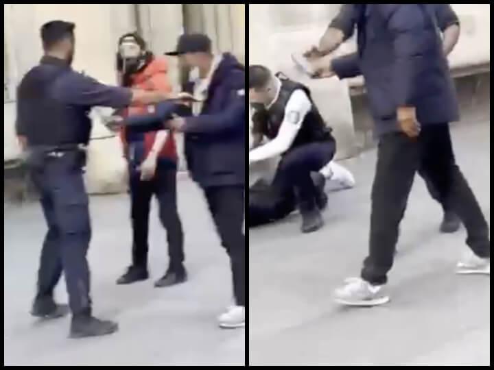 D'autres témoins filment la scène. L'un d'eux montre Philippe se faire repousser et empêcher de filmer par un agent.