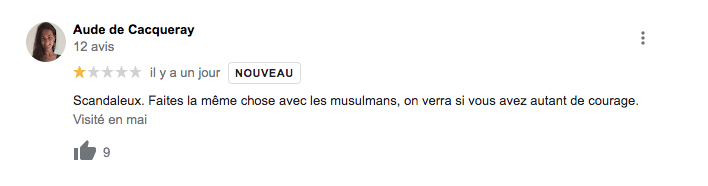 La soeur aînée de Marc de Cacqueray, le leader des Zouaves, y est allé de son petit commentaire négatif à propos du bar après l'attaque des Pitbull Paris.