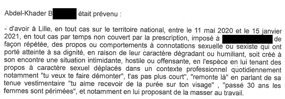 D'au moins mai 2020 à janvier 2021, Abdel-Kader B. a harcelé sexuellement Manon T. Sa hiérarchie a enterré l'histoire et s'est même retournée contre elle.