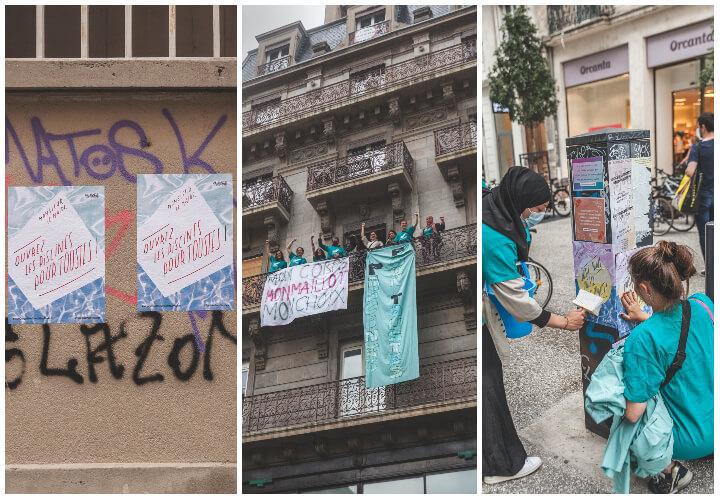 En juillet 2021, lors d'une action collage et banderole d'Alliance citoyenne.