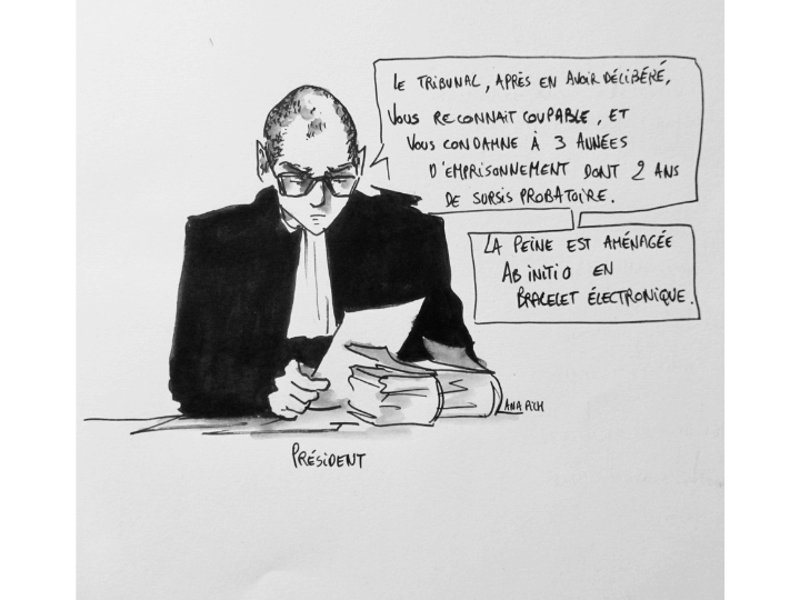 Le tribunal a condamné Bernard à une année de détention à domicile sous surveillance électronique plus deux années de sursis probatoire avec une interdiction de contact avec les victimes et une obligation de soins