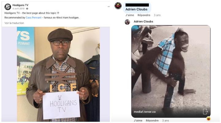 L'ex-hooligan Adrien Hassler, sous le pseudo Adrien Cloubs, ne manque pas une occasion de faire des comparaisons racistes.