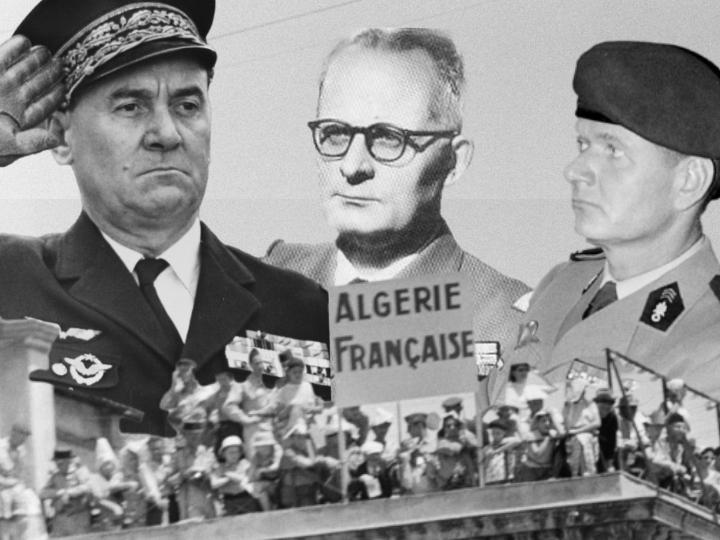 À Perpignan, trois organisateurs du putsch des généraux de 1961, Edmond Jouhaud, André Zeller et Hélie Denoix de Saint Marc (de gauche à droite) ont été élevés à la distinction de « citoyens d’honneur » de la ville