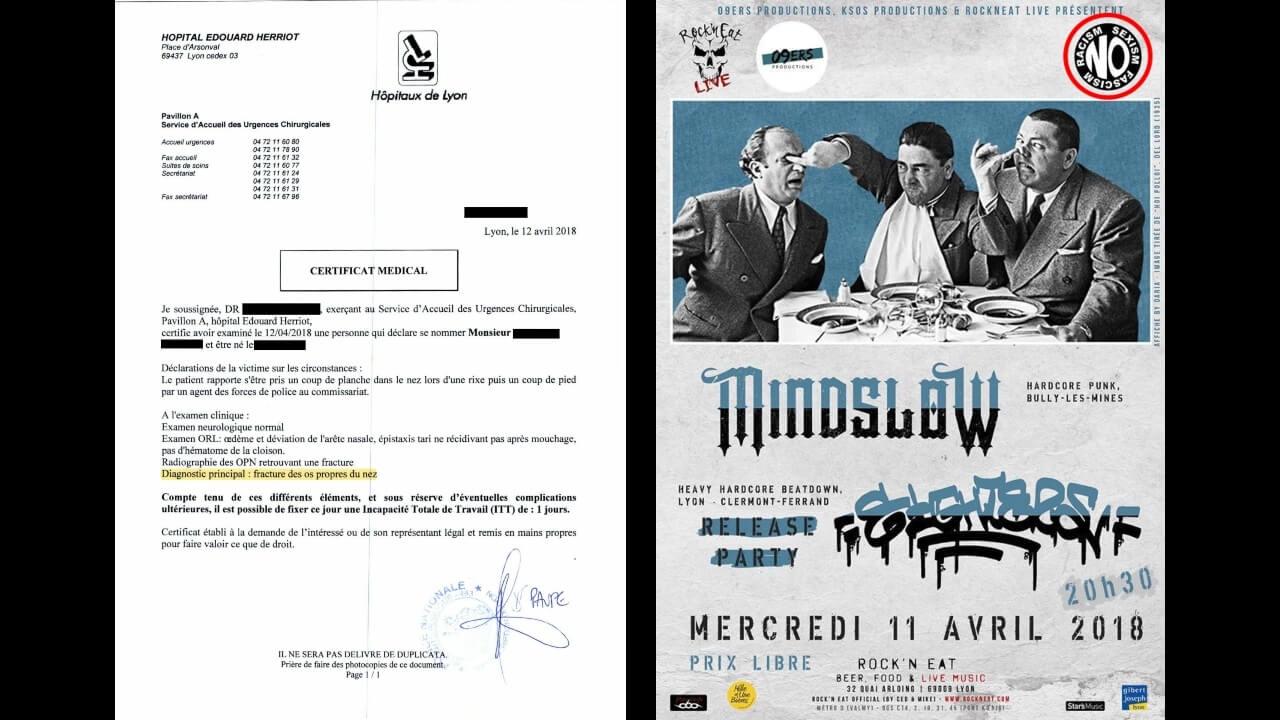 Antoine, tabassé le même soir par des néonazis et des policiers