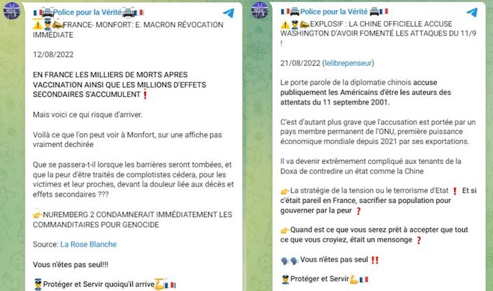 Sur Telegram, le groupe n'est pas en reste. Il s'oppose à « la propagande qui rendrait les enfants plus à mêmes de devenir des fidèles nazis.» 