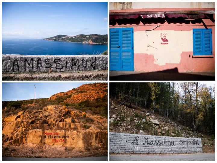 De la Balagne jusqu’à l’extrême-sud de l’île, le nom et le visage de Massimu ornent les murs, les ponts et les montagnes. En septembre dernier, un tag en son honneur a été vandalisé sur la route de Saint-Florent. Quelques heures plus tard, il a été rectifié par un anonyme.