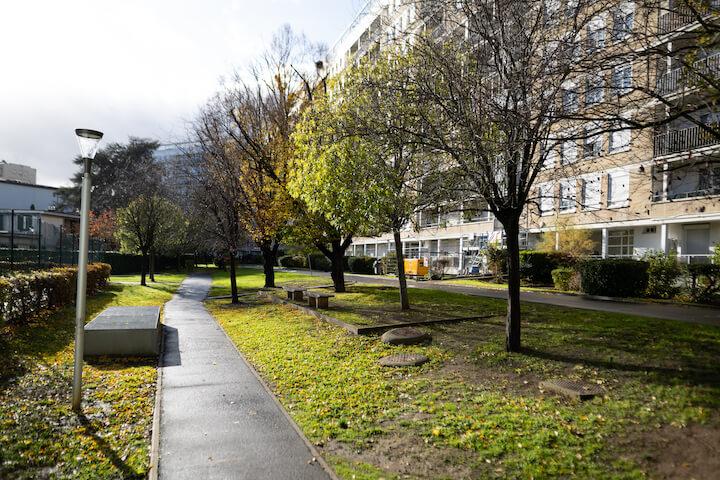 La cour extérieur de l'immeuble