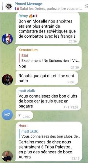 Henri T. propose aux membres de FR DETER Moselle des séances de boxe avec son groupuscule d'extrême droite.