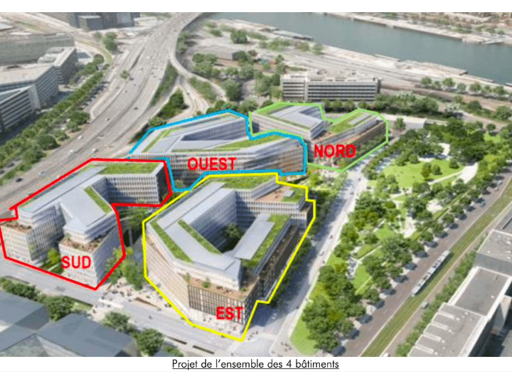 France Télévisions occupera 17.000 des 91.000 mètres carrés que compte le siège social d’Altice France, pour un loyer annuel de 9,4 millions d’euros, soit 553 euros du mètre carré