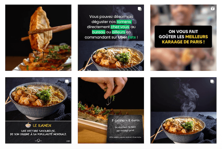 Capture d'écran de la page Instagram des restaurants Kokuban