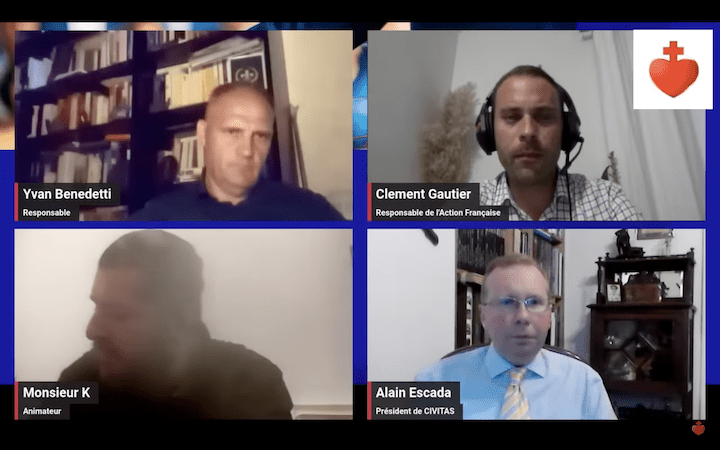 Alain Escada s’est expliqué dans une vidéo diffusée le 15 juin dernier sur la chaîne YouTube de son mouvement en compagnie de ses deux nouveaux alliés et de Sébastien de Kerrero, alias Monsieur K, un ancien proche de Soral qui donne désormais dans le complotisme aux relents antisémites