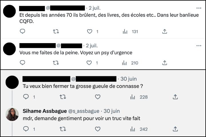 Sihame Assbague raconte ne plus pouvoir écrire sur ses réseaux sociaux, « sans recevoir des centaines et des centaines d’insultes et de menaces »