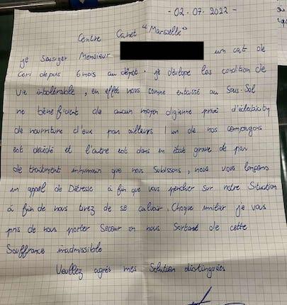 Dans une lettre, un des retenus se plaint au JLD du « traitement inhumain » subi au Cra du Canet