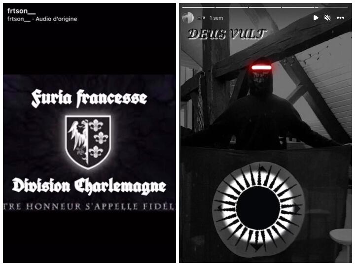 Dans une vidéo de présentation de Gallico Vallum, Lukas C. intègre une image à gauche de la division Charlemagne – qui rassemblait les combattants français de l’Allemagne nazie. À droite, il pose à nouveau avec le drapeau nazi qu'il masque. Et l'inscription « Deus Vult », le cri de guerre des chevaliers templiers.