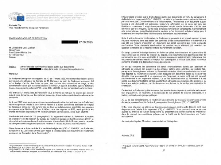 Pour en savoir plus, StreetPress a envoyé plusieurs courriers au Parlement européen