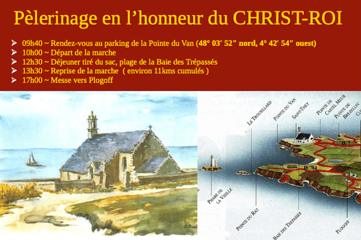 Des mails montrent l’organisation d’un pèlerinage à l’Ouest de Quimper, « en l’honneur du Christ-Roi »