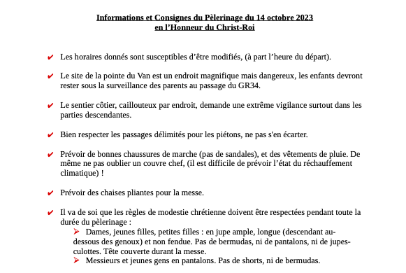 Aucun bermuda ne sera toléré : pour les « messieurs ». Quant aux « dames, jeunes filles et petites filles », il faut mettre des jupes, «  amples, longues et non fendues ».