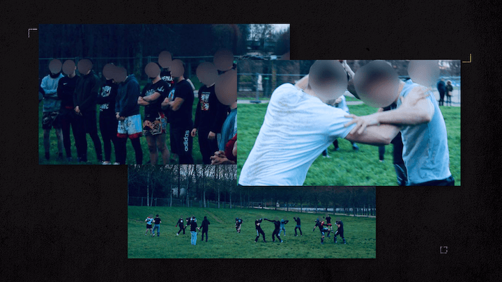 La division Martel se forme au combat avec leurs aînés gudards dans des parcs, comme en janvier et avril dernier