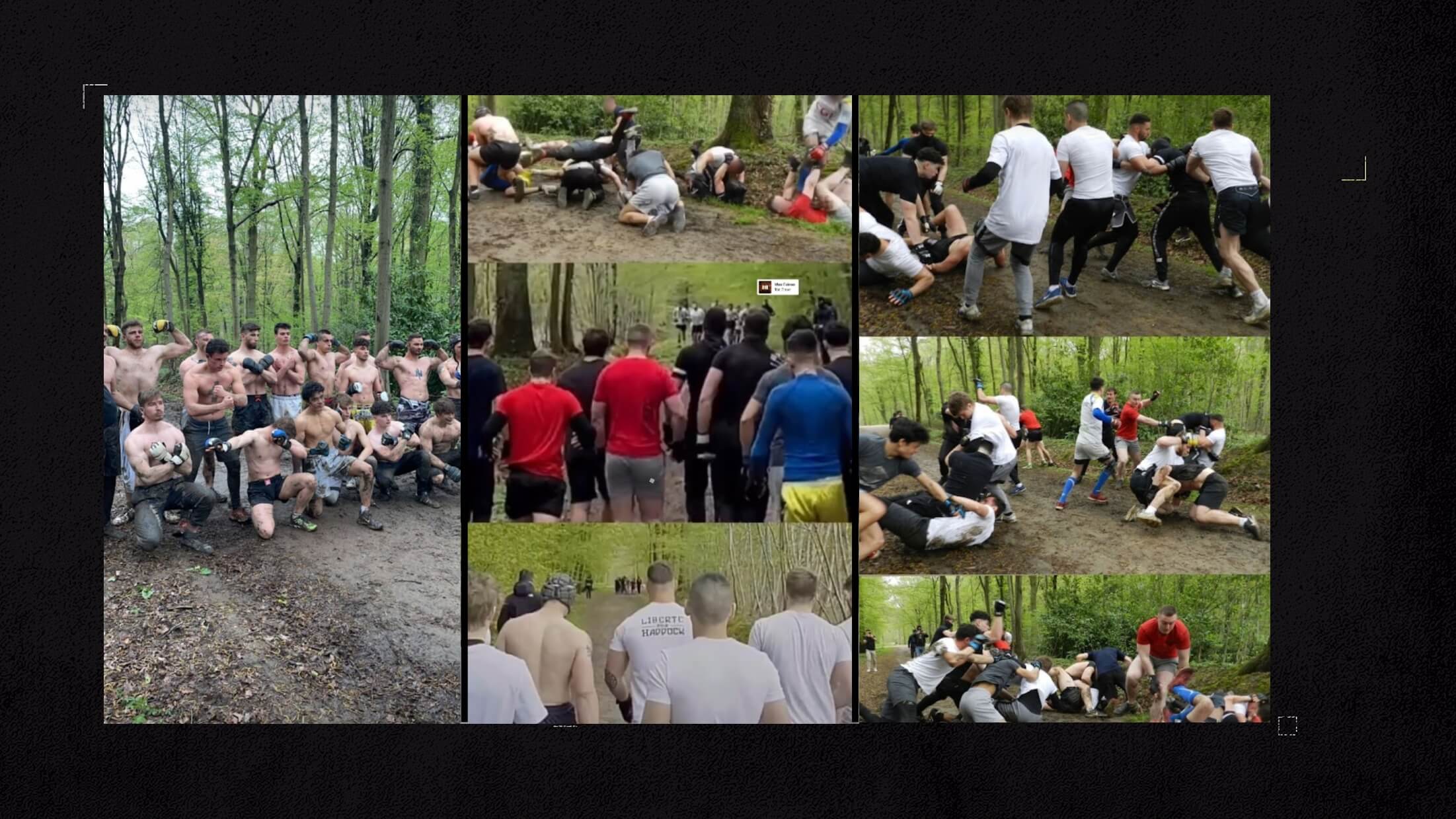 La DM est également fan de fights en forêts, où deux groupes s’affrontent comme des hooligans pendant plusieurs minutes. Les jeunes fafs ont combattu contre Marc de Cacqueray Valmenier