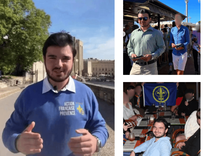 À Fréjus ou la Seyne-sur-Mer, Clément Girard milite très activement pour le RN mais dès qu’il retourne à Avignon, le jeune homme adepte des saluts de Kühnen milite surtout avec l’Action Française.