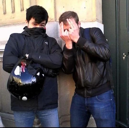 À gauche, Aloys Vojinovic, ancien n°2 des Zouaves Paris. À droite, Luc Lahalle, aujourd’hui assistant de l’eurodéputée RN Catherine Griset