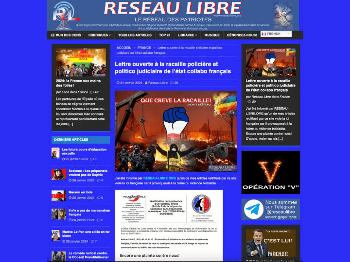 À l’époque, certains des membres du site évoquent la nécessité de passer à l’action violente et de viser la communauté musulmane.