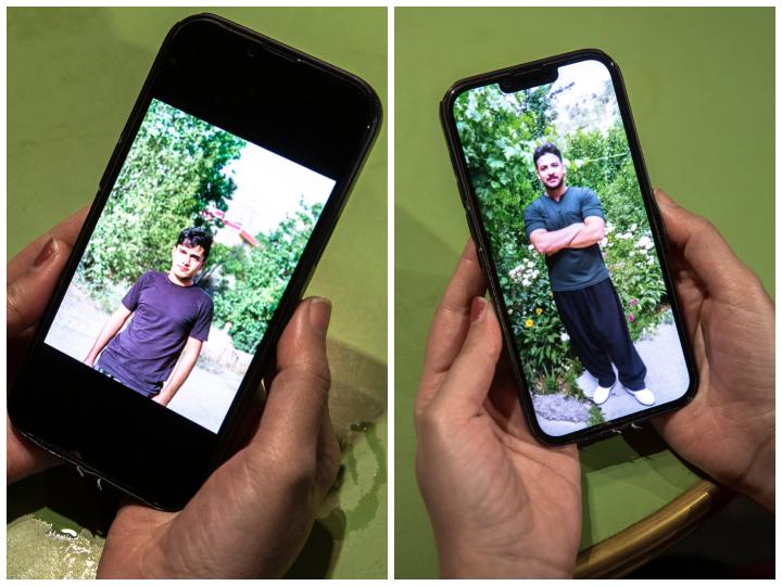 Hiva et Nima, deux amis d'enfance kurdes, n'ont jamais été retrouvé après leur naufrage en décembre dernier. Les photos des deux hommes sont encore dans le téléphone de Zhina, la cousine d'Hiva, qui a mené les recherches.