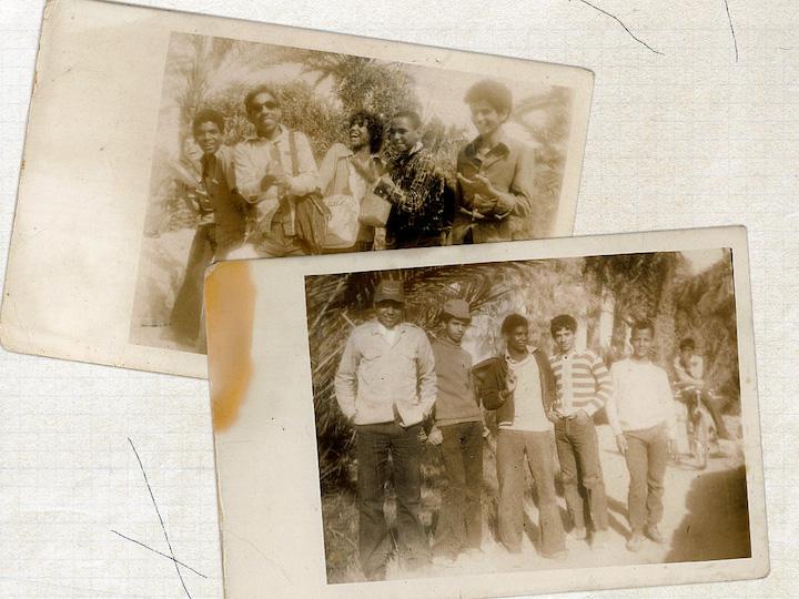 El Hachmi et des amis à 16 ans à Erfoud, près de Jor