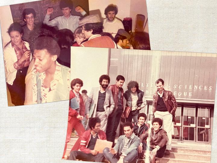 Une fête étudiante et des étudiants marocains devant la fac de Caen