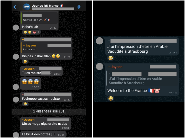 Dans la conversation WhatsApp des « Jeunes RN Marne », le militant continue même ses références au NSDAP, le parti nazi, et au « bruit des bottes »