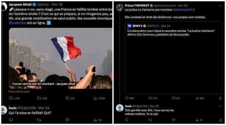 Le candidat d’Eric Ciotti soutenu par le Rassemblement national s’est lâché et a étalé son antisémitisme à plusieurs reprises ces derniers mois. Il reprend l'expression antisémite : « Qui ? » ou fait des commentaires sur les « mêmes maîtres », sous-entendus les juifs, à la porte-parole du gouvernement Prisca Thevenot