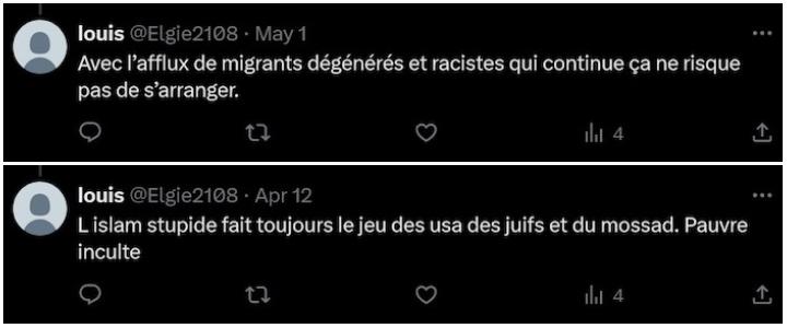 Sur son compte, Louis-Joseph Pecher a multiplié les saillies racistes et antisémites.