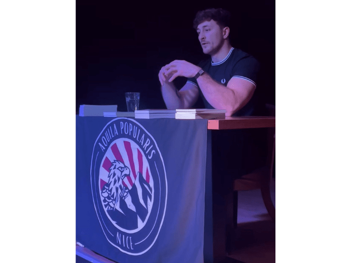 En décembre dernier, Rodolphe Cart donne une conférence chez les néofascistes niçois : Aquila popularis