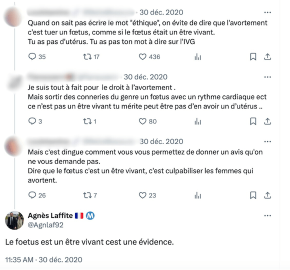 La candidate se fend aussi de tweets anti-IVG. De quoi compléter sa panoplie du candidat RN-type.
