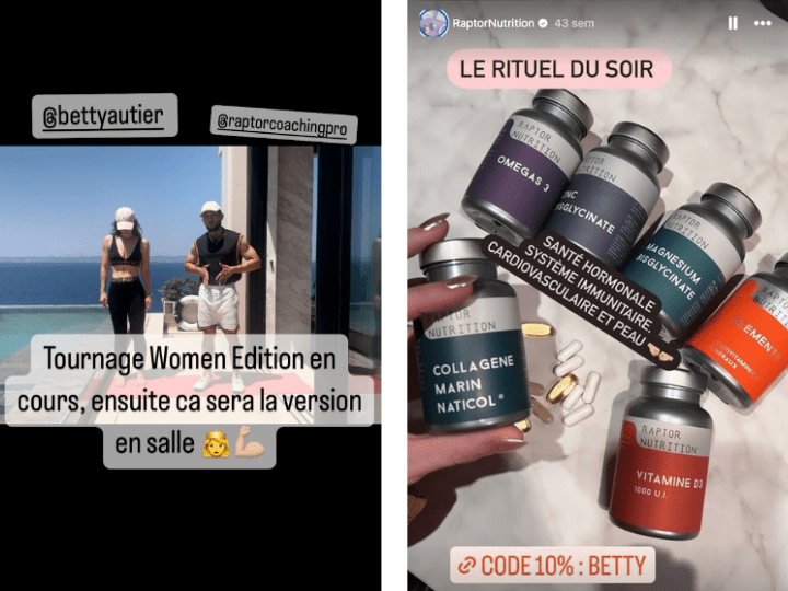 Betty Autier vante les mérites des compléments alimentaires Raptor Nutrition