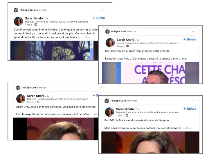 Philippe Carli semble beaucoup aimer l'eurodéputée Reconquête Sarah Knafo et ses positions