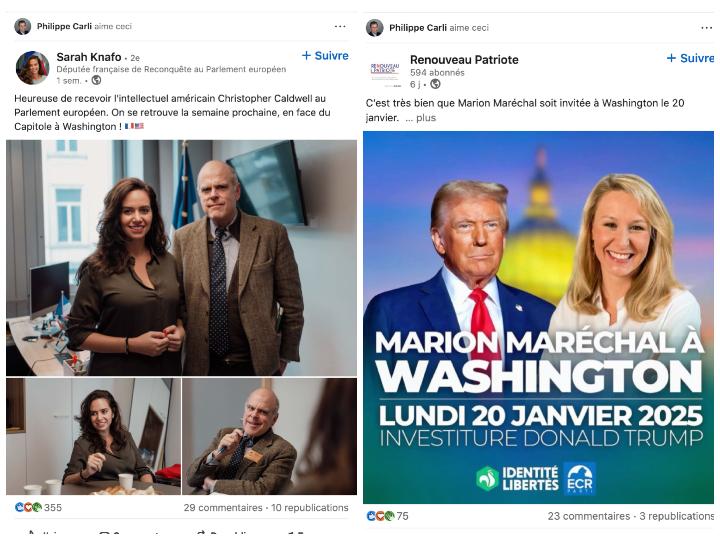 Le PDG d’Ebra, plus grand groupe de presse locale dirigé par le Crédit Mutuel, multiplie les likes sur les posts LinkedIn de Sarah Knafo et Marion Maréchal Le Pen.