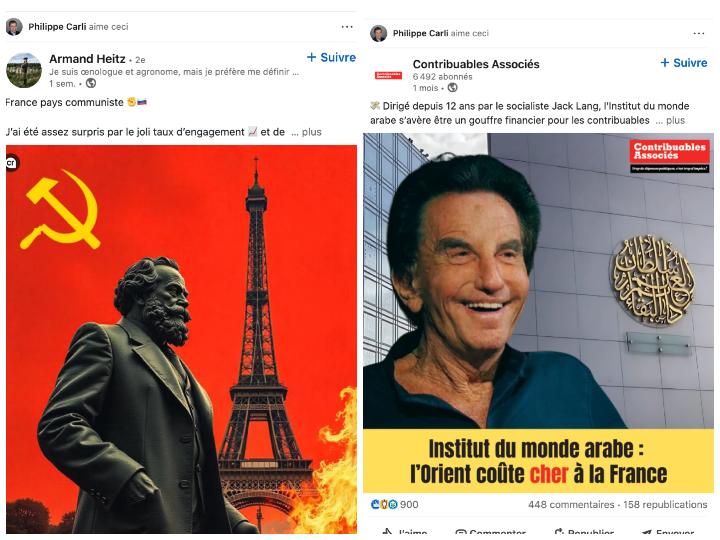 Le profil de Carli se dessine comme celui d'un ultra-libéral, aligné sur les thèses d'une association proche de la galaxie Reconquête. La France serait, juge-t-il, un « pays communiste » écrasé par sa dette et sa fonction publique