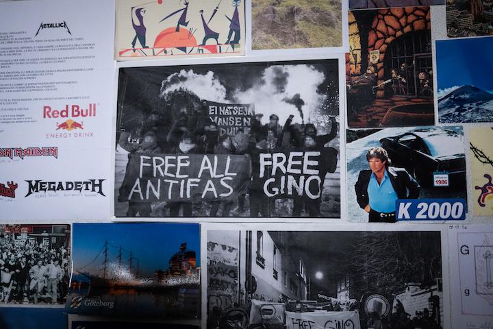 Les murs de la cellule où est enfermé Gino, à Fresnes
