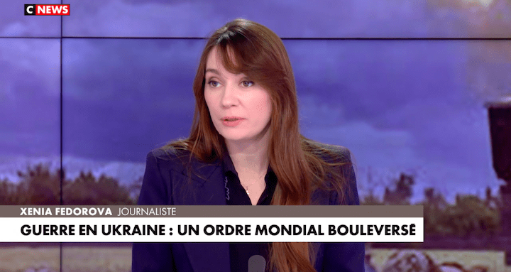 Rebelote dans l’émission du 20 février. Personne sur CNews ne fait allusion à son passif chez RT sauf… Xenia Fedorova quand elle évoque à la toute fin du programme son prochain livre sur la fermeture de sa chaîne.