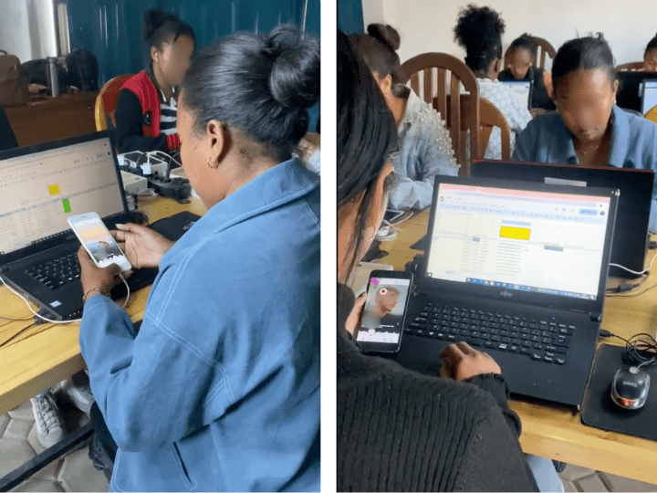 Captures d'écran tirées des réseaux sociaux de John Lamarquise, qui tient un centre de chatting à Madagascar