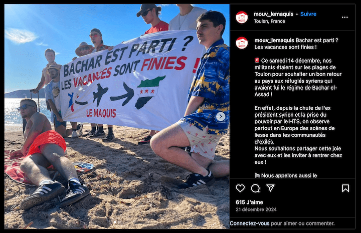 Sur son compte Instagram, qui compte près de 2.000 abonnés, le Maquis met en scène ses actions xénophobes