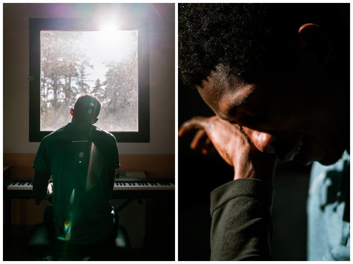 Pour extérioriser sa peine, l'Angolais Gustavo joue du piano dans le Cada.