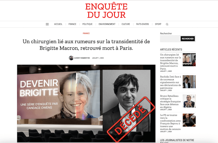 Enquête du jour se présente comme un média indépendant, où auraient été publiés quotidiennement, depuis des mois, des articles rédigés par des journalistes de StreetPress