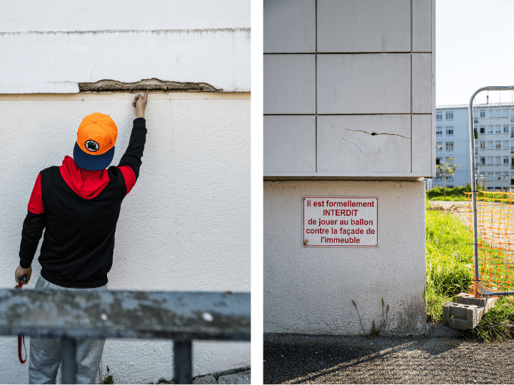 A l’extérieur aussi, les HLM de Pouldavid laissent apparaître des signes de vieillesse