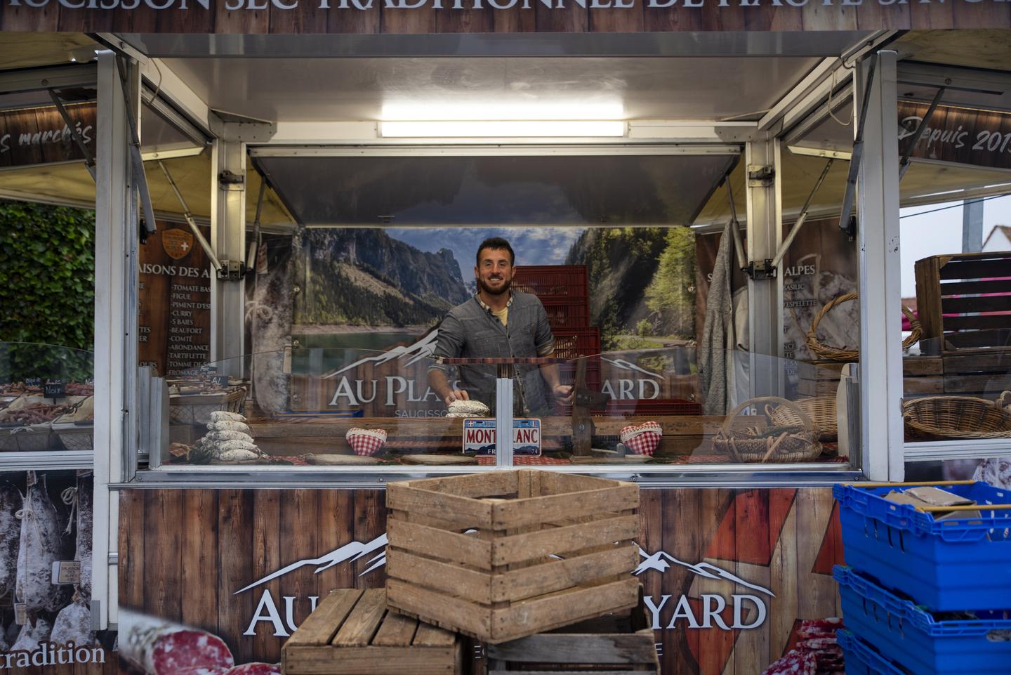 Fred, commerçant sur le marché de Wissant